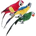 UGPLM 3 Pack Artificial Foam Parrots Model for Office Desk Decor 45cm/ 17.7''