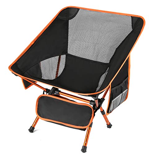 Portable Camping Chairs with Adjustable Height – ultra light Compact Folding Backpacking Chair with Carrying Bag, Heavy Duty 330 lb Capacity for Outdoor, BBQ, Hiking, Picnic, Fishing, Festival