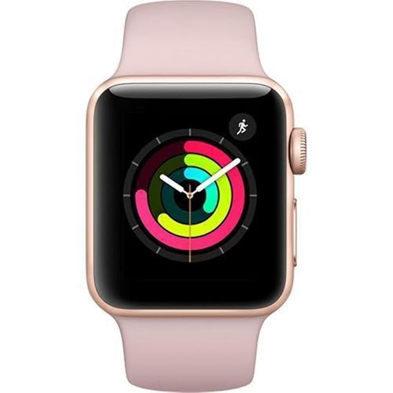 Apple Watch Series 3 38mm Smartwatch (GPS Only, Silver Aluminum Case, White Sport Band) (Renewed)