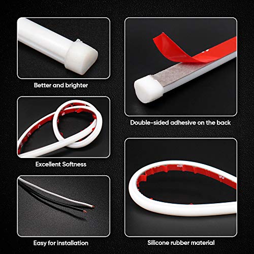 image for MAXGTRS 2Pcs 23-inch Ultrafine LED Strip Tube Flexible Waterproof Dayt