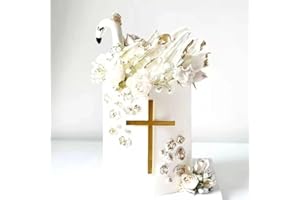 SUVO 10-Piece Set,Gold Cross Cake Toppers, 3.82"" x 5.59"" Each, Baptism First Holy Communion Cake Topper