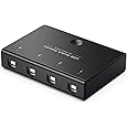 Rybozen USB Switch Selector, KVM Switch Adapter for 4 PC Sharing 3 USB Devices, One-Button Swapping Box Hub for Keyboard, Mou