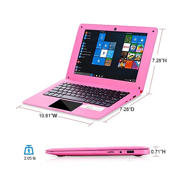 G-Anica® 10.1 Inch Windows 10 Laptop Quad Core Notebook Slim and Lightweight Mini Netbook Computer with Netflix Youtube…