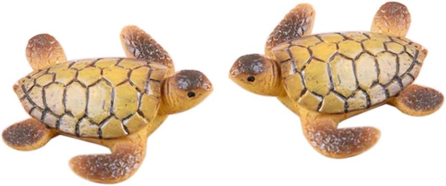 CplaplI 2Pcs Miniature Resin Turtle Model Fairy Garden Bonsai Figurine Decor