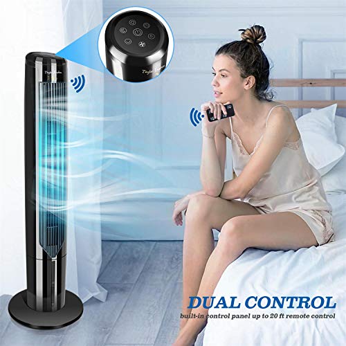 Evaporative Air Cooler, Tower Fan with Remote Oscillation Quiet Cooling