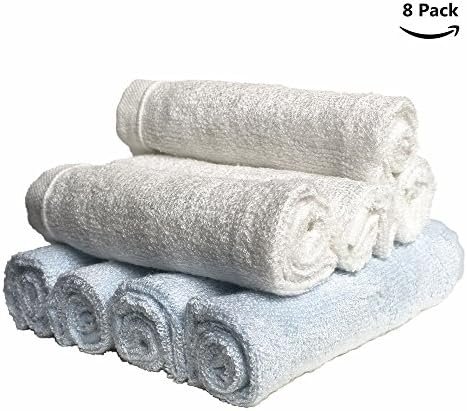 Baby Face Cloth Bath Washcloths Bamboo Organics Towels Natural Reusable Ultra Soft Bath Towels Dish Towels (8Pack)