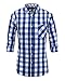 Emiqude Men's 100% Cotton Slim Fit Long Sleeve Button Down Plaid Dress Shirt