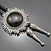 Vintage Silver Sun Faux Obsidian Leather Line Dance Rodeo Western Cowboy Bolo Bola Tie