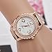 Teresamoon watch , Women's Men's Fashion Casual Crystal Stainless Steel Analog Quartz Wrist Watch (Rose gold)