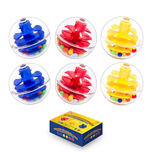 WEofferwhatYOUwant 6-Pack Replacement Balls – Clear PC Plastic Rattle Balls for Ball Drop Towers – Large 1.8 Inch Safe Baby Toy – Durable, Montessori-Compatible, 9M+