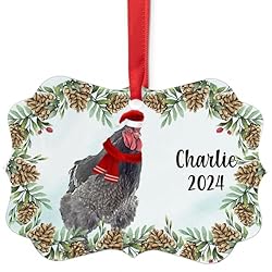 Dark Brahma Chicken Rooster Christmas Ornament 2024