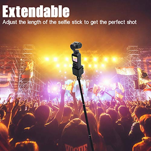 For DJI Osmo Pocket - Portable Handheld Extension Rod Selfie Stick With 1/4 Screw, lightweight aluminum alloy(stretch11.81'' ~ 36.61''),handhold comfortable rubber,for any tripod, monopod,Microphone