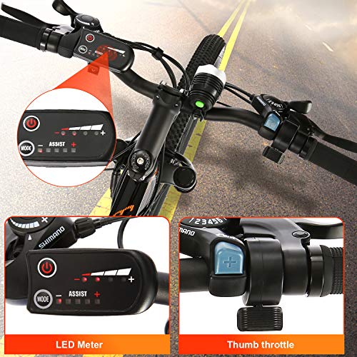 Speedrid 26/27.5 Electric Bike, Aluminum Alloy ebike with Removable 36V 7.8 Ah 10.4Ah Lithium-ion Battery