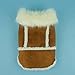 Fitwarm Faux Shearling Pet Jacket for Dog Winter Coats Hooded Clothes Brown, Small