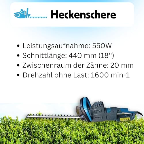 IMLEX Multi-Kombi-Garten-Set 5in1 Heckenschere Rasentrimmer Kettensäge mit Teleskopstab und Verstellbarer Schnittwinkel thumbnail 3