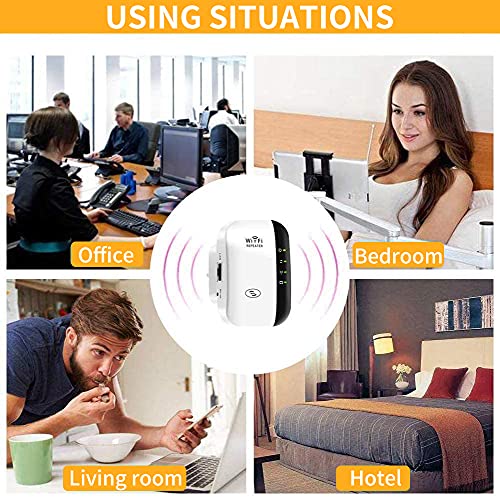 FKH-Repetidor-WiFi-300Mbps-Amplificador-WiFiAmplificador-Senal-WiFi-de-300-MbpsAmplificador-de-Senal-Admite-Redes-WLAN-de-24-GHzFacil-de-Configurar-Compatible-con-Enrutador-y-Fibra