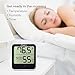 Sparoma Spa-02 Monitor Hygrometer Thermometer 2-in-1 Digital Weather Station with Humidity Meter Temperature Gauge, Time Display and Built-in Clock, Wireless for House, Small Black