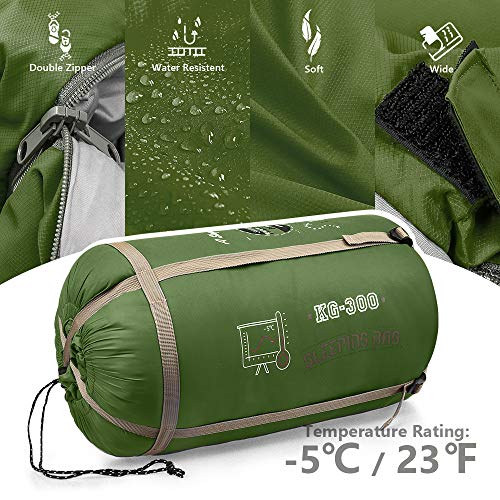Forbidden Road Double Sleeping Bag Winter -5 ℃/ 23 ℉ 2 Person Waterproof Lightweight Envelope Sleeping Bags 380T Nylon with Free Carrying Bag Perfect - Thumbnail 3