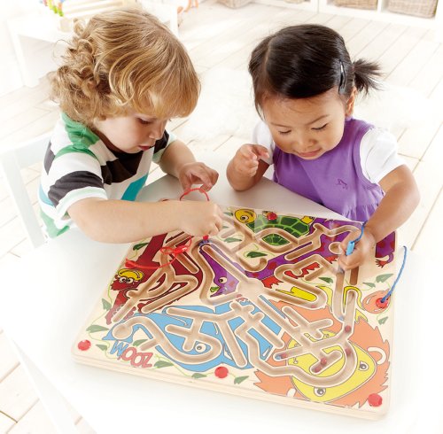 Award Winning Hape Zoo'm Kid's Magnetic Wooden Bead Maze Puzzle