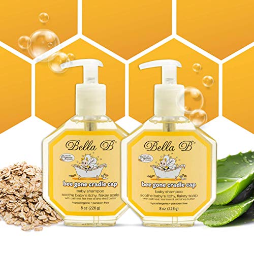 Bella B Bee Gone Cradle Cap Baby Shampoo (2-Pack), Treatment for Cradle Cap and Dry Scalp