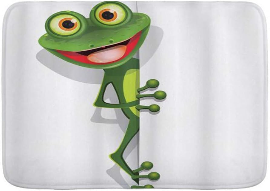 LiminiAOS Alfombra de Alfombra de baño, Rana con Ojo Grande Lagarto