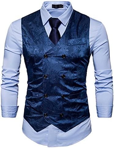 Zalaor Mens Business Suit Vest Waistcoat Wedding Dress Vest Slim Fit