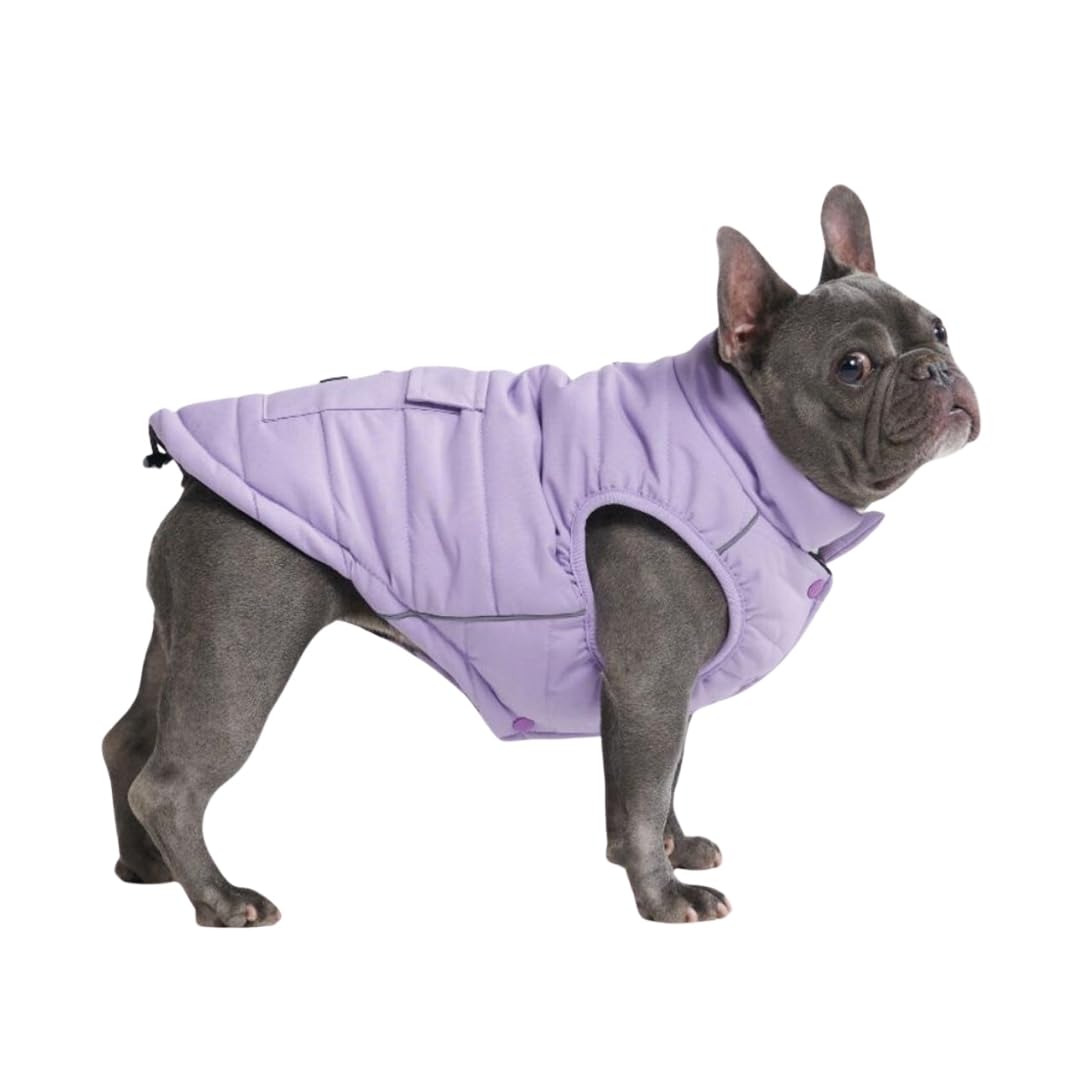 Spark Paws Dog Winter Jacket, Water-Resistant Coat, Warm Reflective Windproof Fleece-Interior, For Medium and Large Dog - Lilac - L