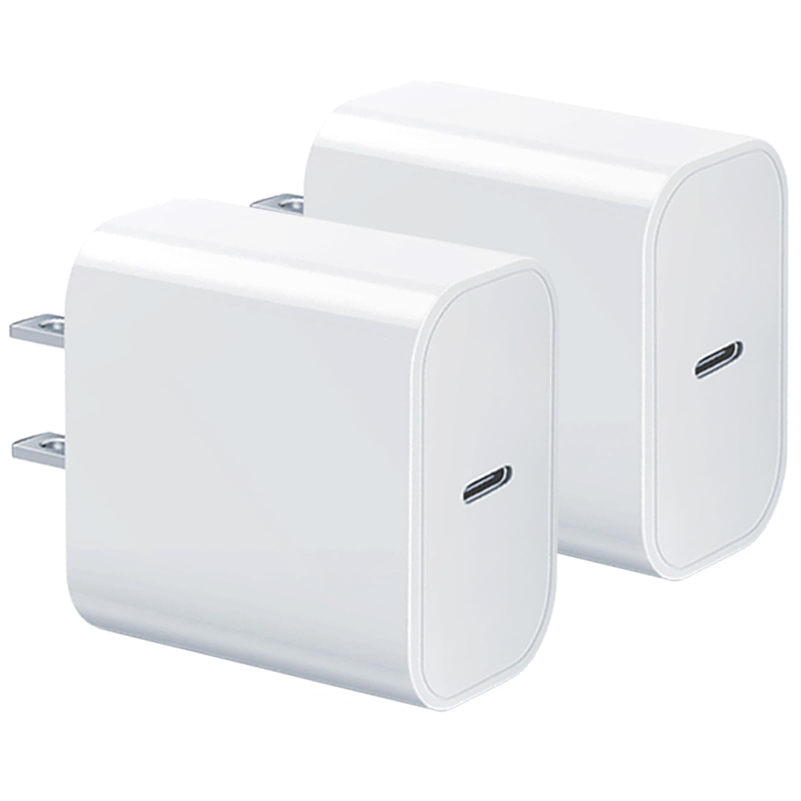 gvmkwejk USB C Charger Block for Apple Watch iWatch Series Ultra/10/9/8/7/6/SE/SE2/5/4/3, Type-C PD Fast Charging USBC 20w Power Adapter Plug for iPhone iPad,2-Pack White (Cable Not Included)