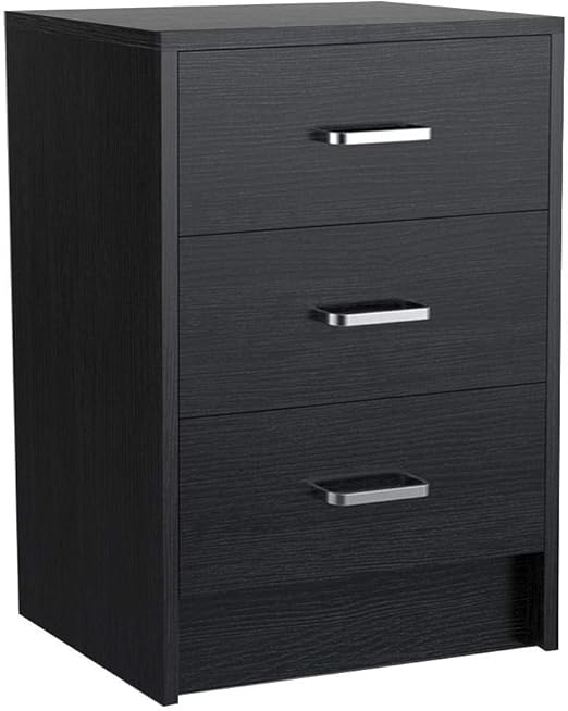 Amazon Com Yaheetech End Side Table Nightstand With 3 Drawers Wooden Sofa Bed Side Storage Stand Cabinet For Bedroom Accent Night Stand Table Black Furniture Decor