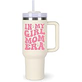 Girl Mom Cup Tumblers Gifts.40oz In My Girl Mom Era Tumbler with Handle.40oz Birthday Christmas Mothers Day Gifts for girl mom.