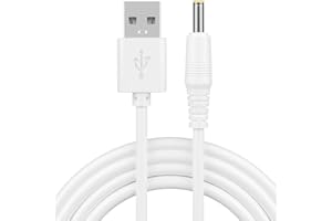 MagiciansBox Charger Cable Compatible with Bitvae D2/S2/R1/R2 Electric Toothbrush,USB to DC3.5 Charging Cable Compatible with Bitvae C2/C5/C6 Water Flosser,3.3FT Power Cord,White.