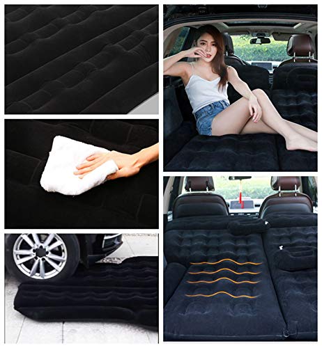 Onirii Car Inflatable Air Mattress Pump Portable Back Seat Travel Camping Bed Cushion with Back Support Fits Universal SUV MPV Truck