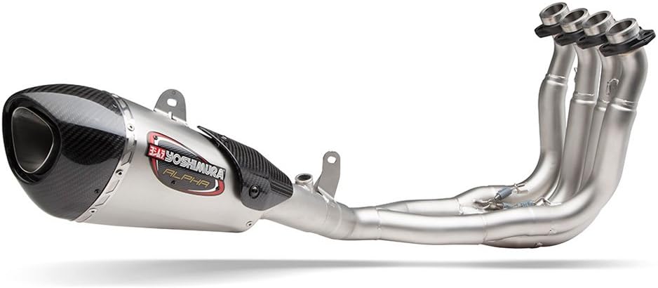 Yoshimura Alpha T Full System Exhaust (Race/Stainless Steel/Stainless Steel/Carbon Fiber/Works Finish) for 06-18 Yamaha YZF-R6