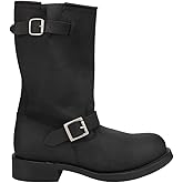Dingo Boots Mens Rob Round Toe Motorcycle Casual Boots Mid Calf - Black