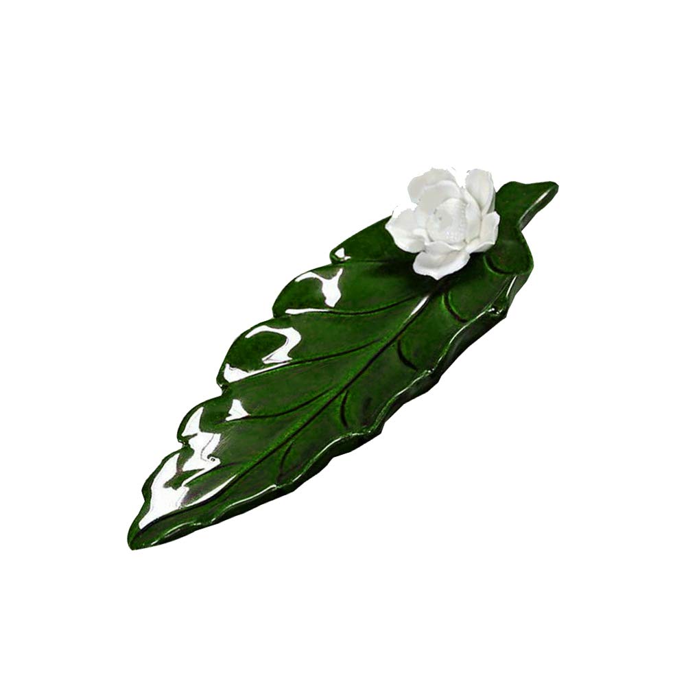 Acxico 1Pcs Creative Leaf-Shaped Incense Burner Stick Holder Home Buddhist Temple Decor Lotus Fower Censer