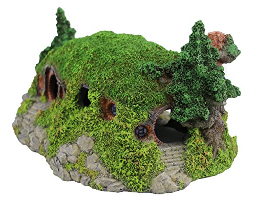 Coospider Hobbit Miniature Landscape Hillside Fairy Hole house Manor Decor Ideas for Aquariums Reptile Box Shelter Ornament 11" L x 8â€W x 6.5" H