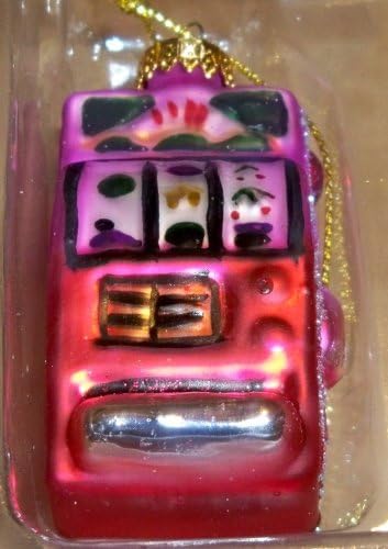 Blown Glass One Armed Bandit Slot Machine Christmas Ornament