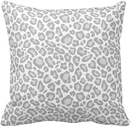 Grey White Leopard Print Pillow Case