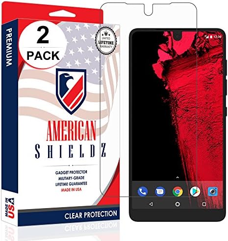 (2-PACK) Essential Phone Screen Protector by American Shieldz Full Coverage Screen Edge-to-Edge, Invisible Clear HD Shield Anti-Bubble, Lifetime Replacements