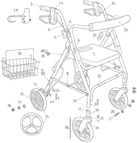 Amazon.com: Drive Replacement Parts for Rollator Model 750N - D-Lite