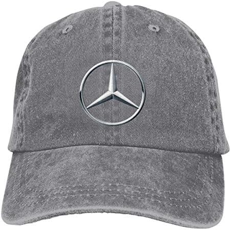 LianLiYa Men Women Vintage Adjustable Cap Mercedes Benz Logo Cotton Baseball Cap, Black