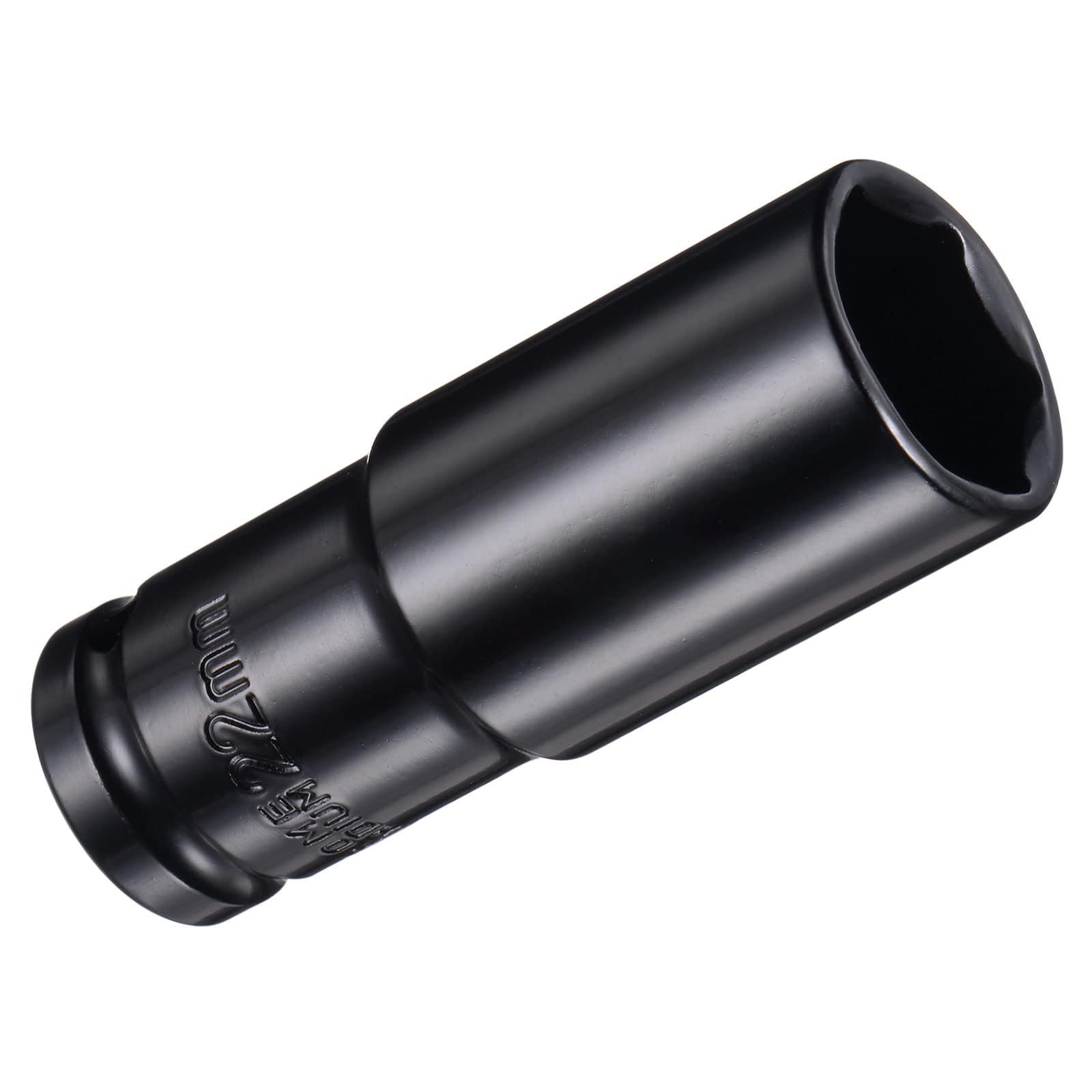 Unifizz 1/2 Inch Drive - 22mm Deep Impact Socket with 6 Point Design, Heat-Treated Cr-V Steel 78mm Length, Metric Sizes