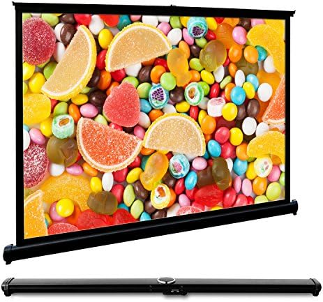 Projector Screen Outdoor Projection Screen Portable 16 9 HD Movie Screen, Remoze Mini Table Top Screen 50 Inch Screen for Indoor Office Home Theater Cinema, Matte White Fabric