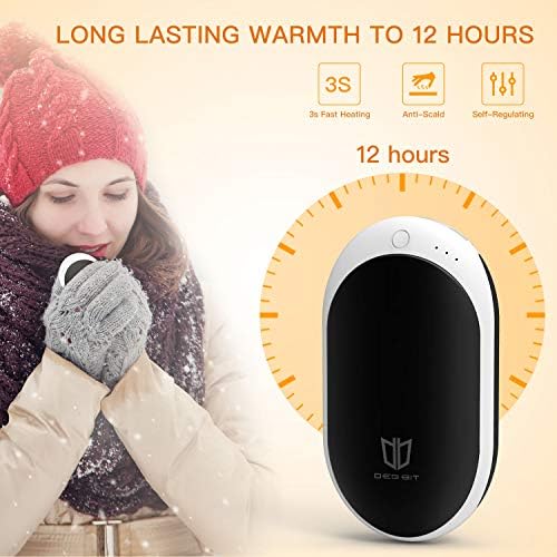 Handheld 7800mAh rechargeable heating device for winter, providing up to 12 hours of warmth.