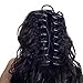 SWACC 12-Inch Short Screw Curls Claw Clip Ponytail Extensions Synthetic Clip in Drawstring Curly Ponytail Hairpiece Jaw Clip Hair Extension (Off Black-1B#)
