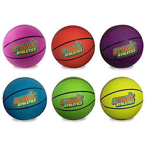 Atomic Athletics 6Pack of Neon Rubber Playground Basketballs Bulk