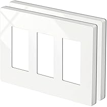 BESTTEN 2-Pack 4-Gang Screwless Wall Plate – Gloss White, Fits Switches, Dimmers, GFCI, USB Outlets (4.69” X 8.35”)