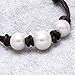 Womens Cultured Freshwater Pearl Bracelet with Leather Cord Beaded Jewelry 7.8'' Black Brown