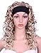 Kalyss Long Curly Blonde Half 3/4 Wigs for Women Synthetic Full Head Ombre Blonde Wavy Daily Wear Headband wigs