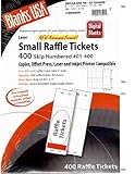 Blanks/usa Small Raffle Event Show 400 Ticket Printable Copier, Offset Press, Laser and Inkjet Printer Compatible